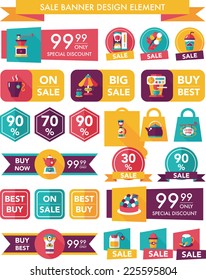 coffee sale banner design flat background set, eps10