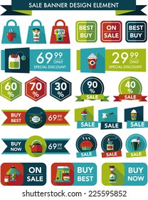 coffee sale banner design flat background set, eps10