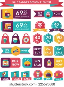 coffee sale banner design flat background set, eps10