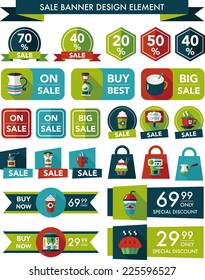 coffee sale banner design flat background set, eps10