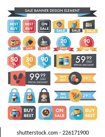 coffee sale banner design flat background set, eps10