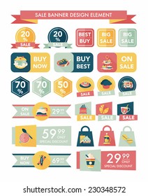 coffee sale banner design flat background set, eps10