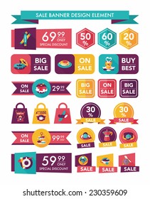 coffee sale banner design flat background set, eps10