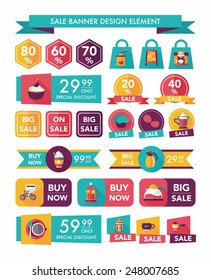coffee sale banner design flat background set, eps10
