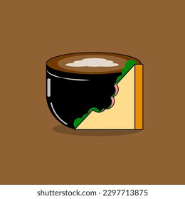 coffee with sandwich vector illustration