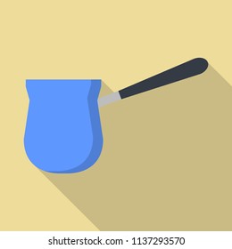 Coffee saucepan icon. Flat illustration of coffee saucepan vector icon for web design