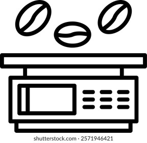 Coffee Scale Line Vector Icon Design