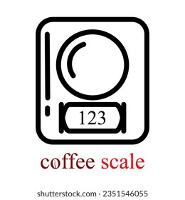 coffee scales modern easy editable black line vector design.