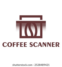 coffee scanner flat minimalist logo design