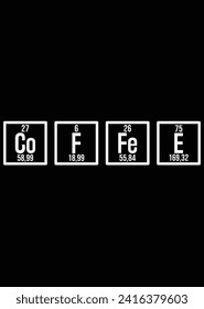 Coffee Science Element Periodic Table eps cut file for cutting machine