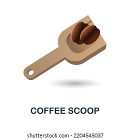 Coffee Scoop icon. 3d illustration from coffee collection. Creative Coffee Scoop 3d icon for web design, templates, infographics and more