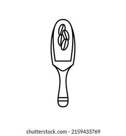coffee scoop icon vector black color, outline icon with flat design style