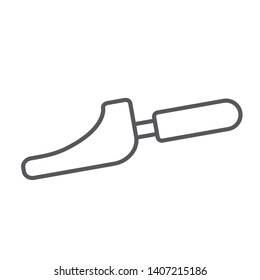 Coffee scoop thin line icon, coffee and grain, shovel for beans sign, vector graphics, a linear pattern on a white background, eps 10.
