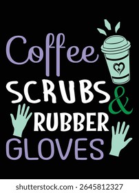 Matos de café e luvas de borracha