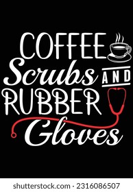 Coffee scrubs rubber gloves design vector art design, eps file. design file for t-shirt. SVG, EPS cuttable design file