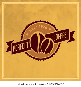 coffee seal bean vector aged retro coffee insignia and sticker coffee seal bean espresso classic product popular right cafe old mark older fancy offset latte antique cup science banner tea ethical mor