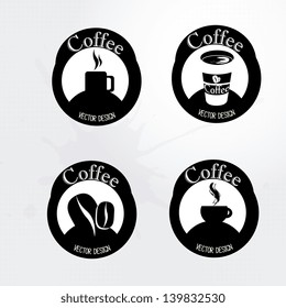 Coffee seal over white background vector illustration