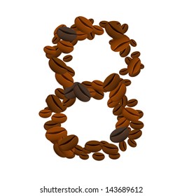 Coffee seamless background number with media icons