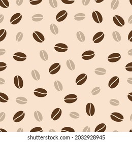 Coffee seamless background, Repeated light brown texture for cafe menu, shop wrapping paper.vector illustration