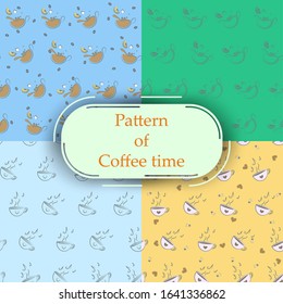 Coffee seamless background vector design illustration