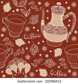 coffee. seamless with cups and coffee 