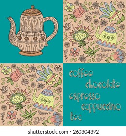 coffee. seamless decorative background.