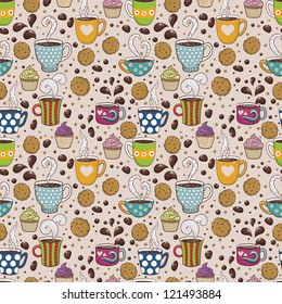 coffee seamless pattern