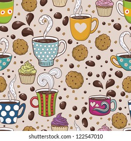 coffee seamless pattern