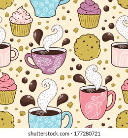 Coffee seamless pattern