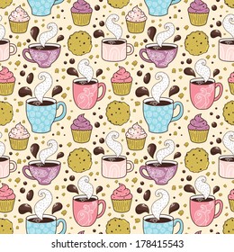 Coffee seamless pattern