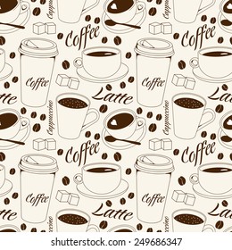 Coffee seamless pattern