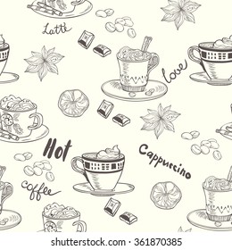 Coffee. seamless pattern