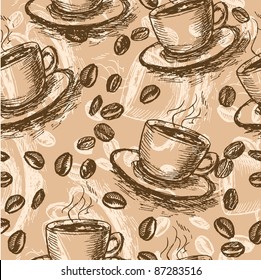 Coffee seamless pattern