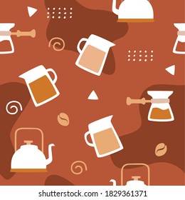 coffee seamless pattern background logo vector icon illustration