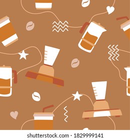 coffee seamless pattern background logo vector icon illustration