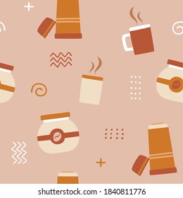 coffee seamless pattern background logo vector icon illustration