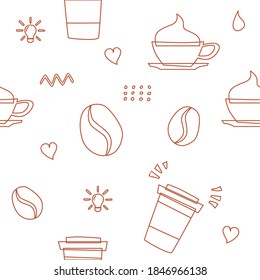 coffee seamless pattern background logo vector icon illustration