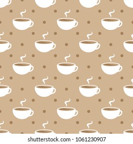 Coffee Seamless Pattern Background, Vector Illustration