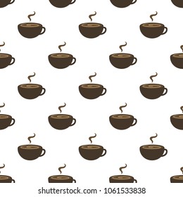 Coffee Seamless Pattern Background, Vector Illustration