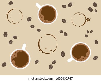 Coffee Seamless pattern bean  vector