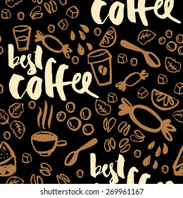 Coffee seamless pattern. Cup. Figure. Pattern for wrapping paper. 