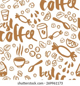 Coffee seamless pattern. Cup. Figure. Pattern for wrapping paper. 