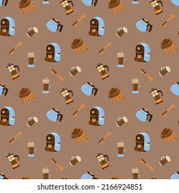 Coffee seamless pattern. Design for fabric, textile, wallpaper, packaging.