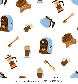Coffee seamless pattern. Design for fabric, textile, wallpaper, packaging.