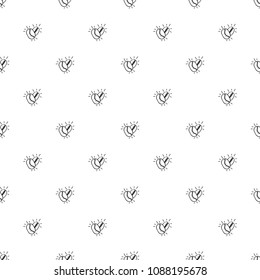 Coffee seamless pattern. Grains of coffee, coffee machine, cup of coffee abstract composition.