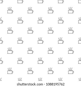 Coffee seamless pattern. Grains of coffee, coffee machine, cup of coffee abstract composition.