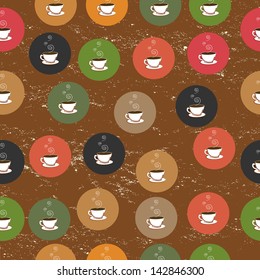 coffee seamless pattern over blue background
