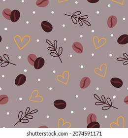 Coffee seamless pattern prtint wrap vector flat illustration
