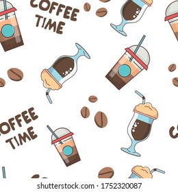 Coffee Seamless Pattern. Swatch Included.
