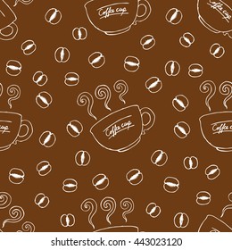 Coffee seamless pattern vector